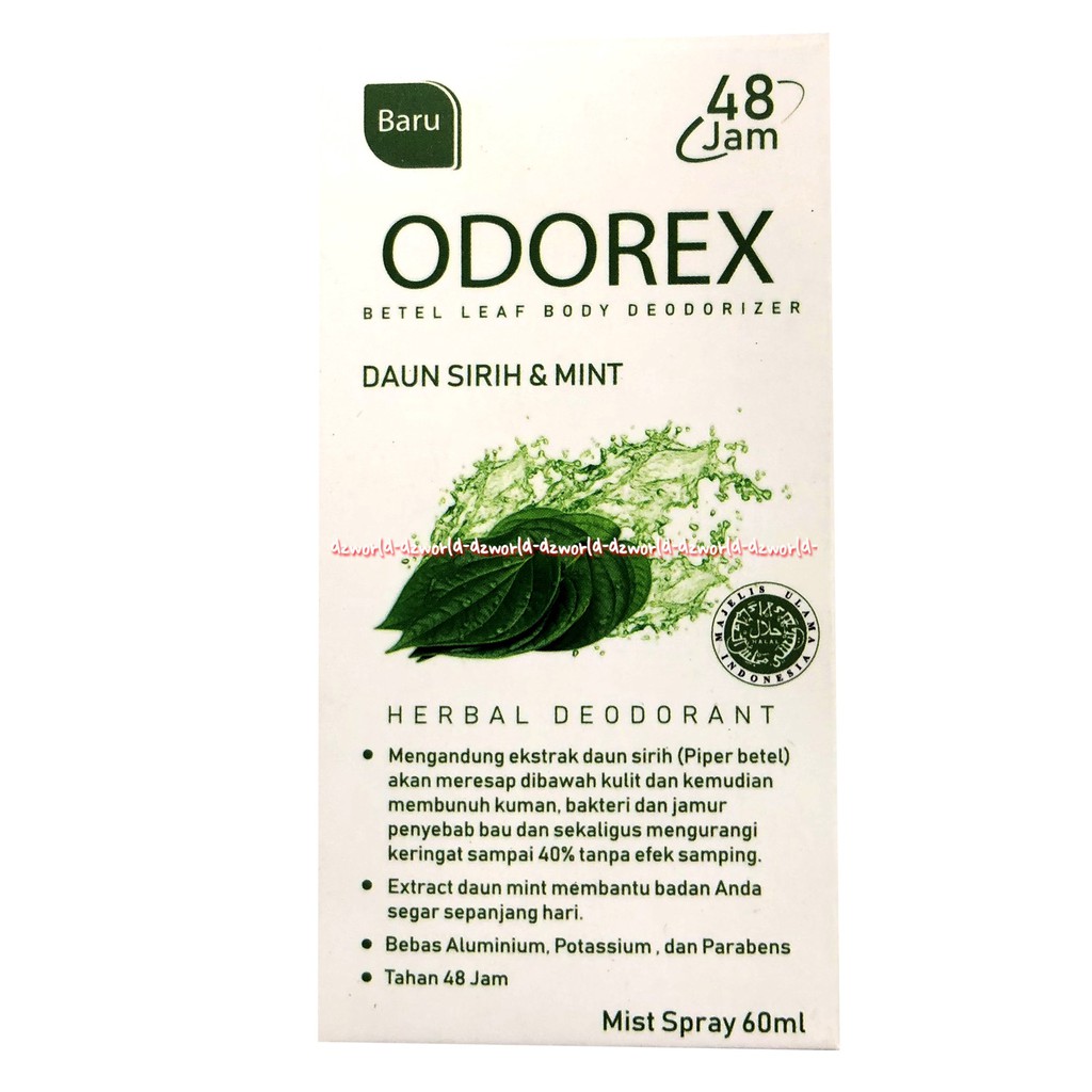 Odorex Herbal Daun Sirih &amp; Mint Deodoran Spray 60mL Mampu Bertahan Hingga 48 Jam