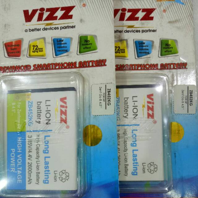 Baterai vizz ZEN GO 4.5inch NEW / ZB452KG double power