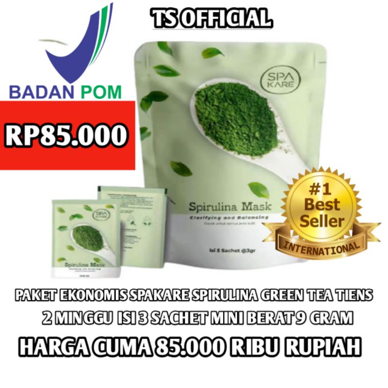 PAKET EKONOMIS SPAKARE SPIRULINA  GREEN TEA TIENS ISI 3 SACHET MINI UNTUK 2 MINGGU