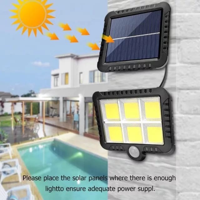 Lampu Solar Sensor Gerak Tenaga Surya LED Outdoor COB 120 LED