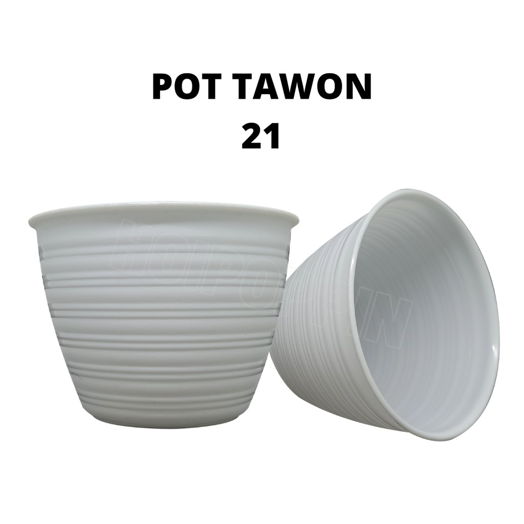 HPP - COD - POT TAWON 21 CM - POT PUTIH - POT TAWON PUTIH 21 - POT TANAMAN HIAS - POT HIAS - POT BUNGA