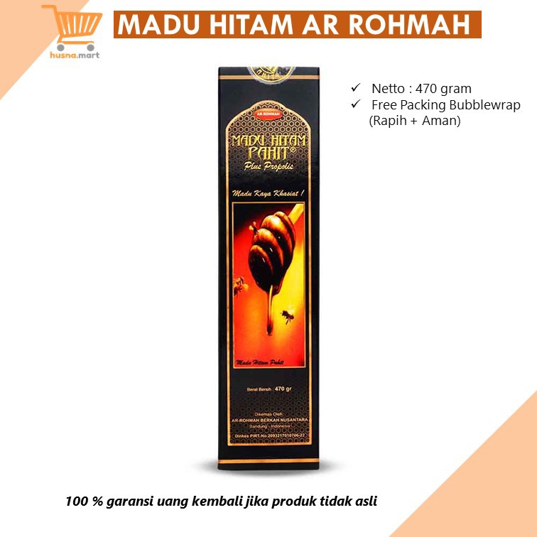Madu Hitam Pahit AR-ROHMAH | ARROHMAH 470 gr | AR ROHMAH Plus Propolis