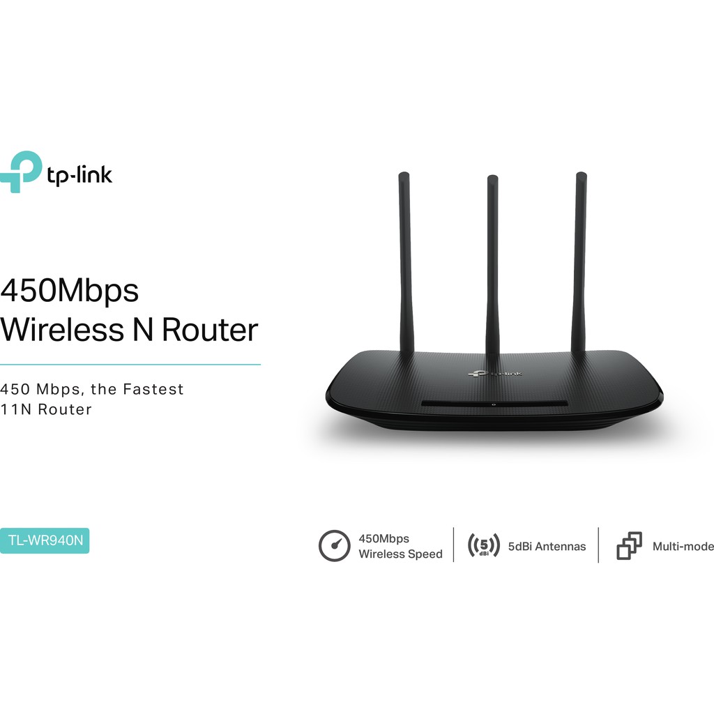 Wireless Router access point wifi extender tp-link 450Mbps rj45 lan 3 antenna dhcp TL-WR940N wr-940