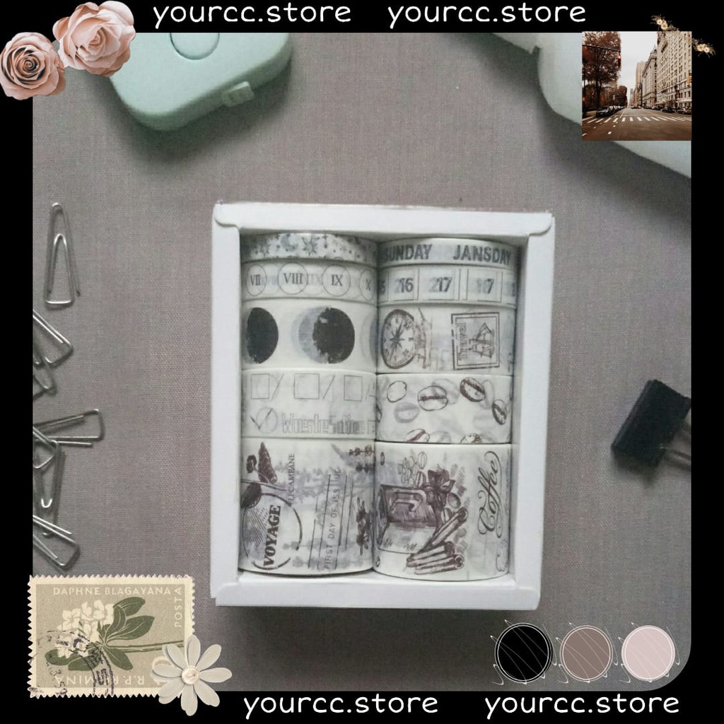 

10Pcs Selotip Washi Kertas Warna