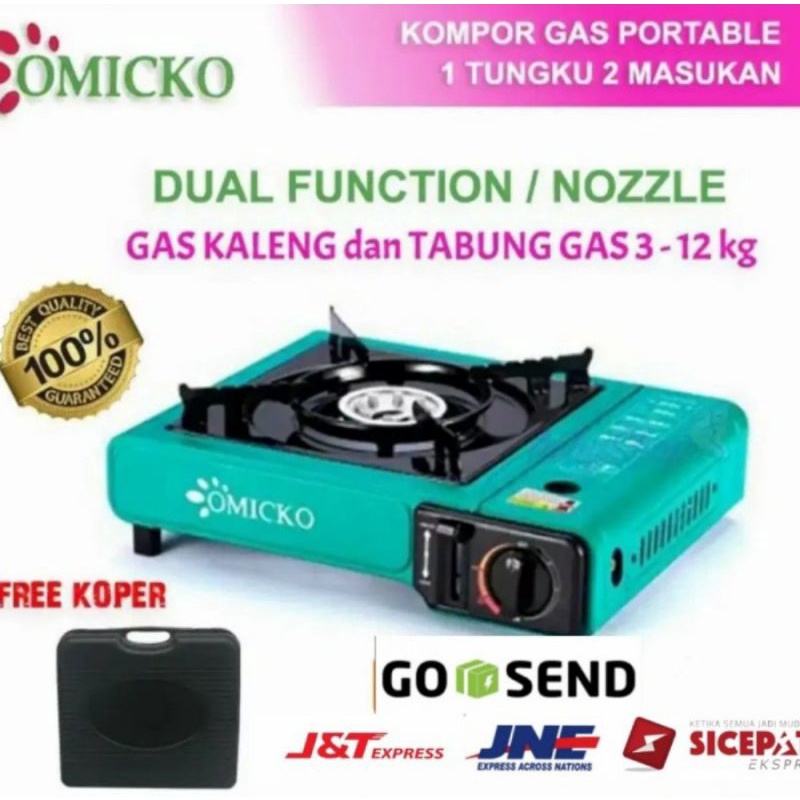 Kompor Gas Portable OMICKO Portable Stove 1 Tungu FREE KOPER