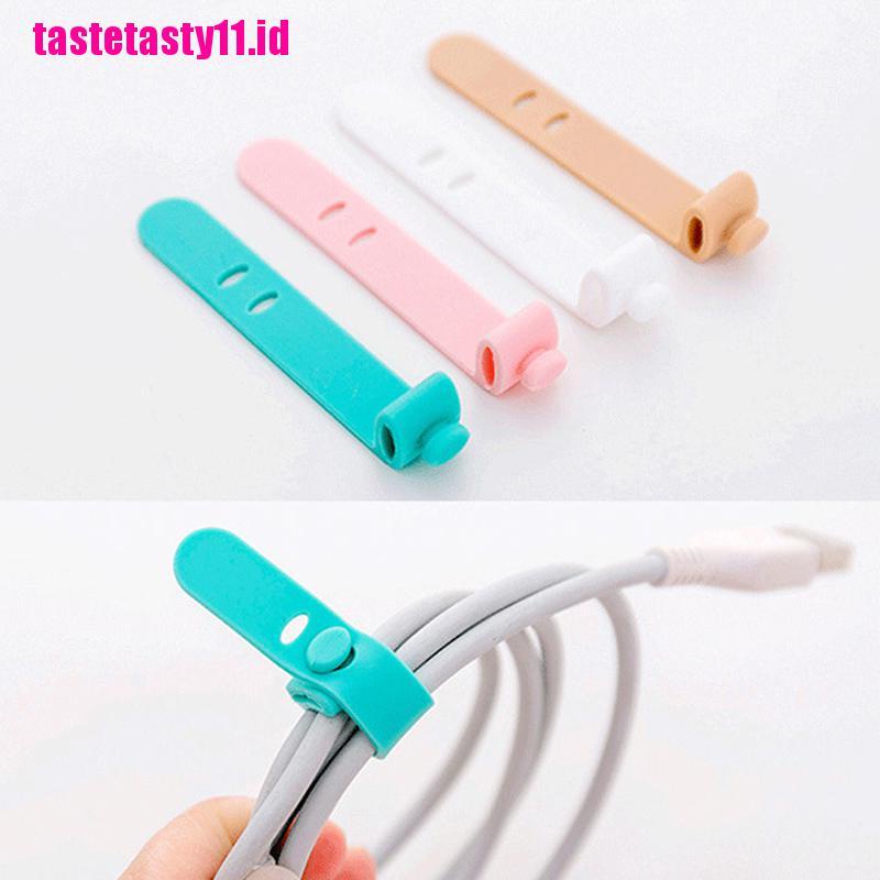 【TTID】4Pcs Silicone Cable Organizer USB Data Wrap Cord Winder Wire Protector Ho