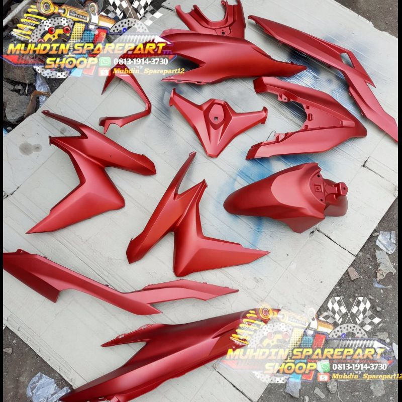 paketan full set body halus vario 150 new k59j 2019 2020 2021 merah doff / dop