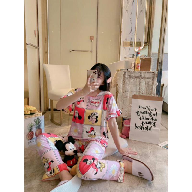 Piyama neci Celana Rumbai/ CP Neci multi corak Baju Tidur Import Baju Tidur Wanita import Stelan