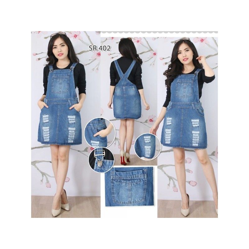  OVERALL JEANS ROK PENDEK  Shopee Indonesia