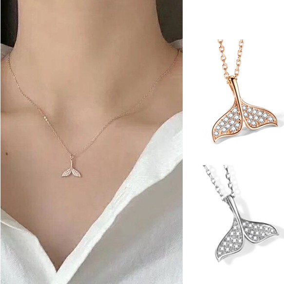 Kaling Mermaid choker kalung wanita Korea kreatif sederhana kalung zirkon