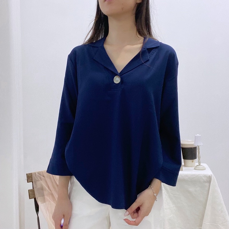 SINA Blouse Kantor Kerah / Atasan Wanita Casual / Blus Kerja Korea 0362