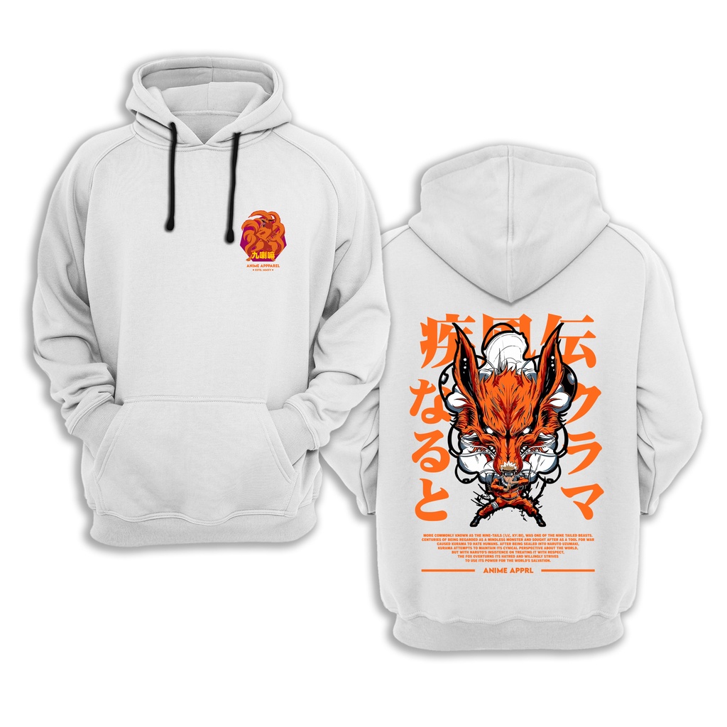 NEW HOODIE NARUTO UZUMAKI NARAMA SERIES PREMIUM KATUN FLEECE