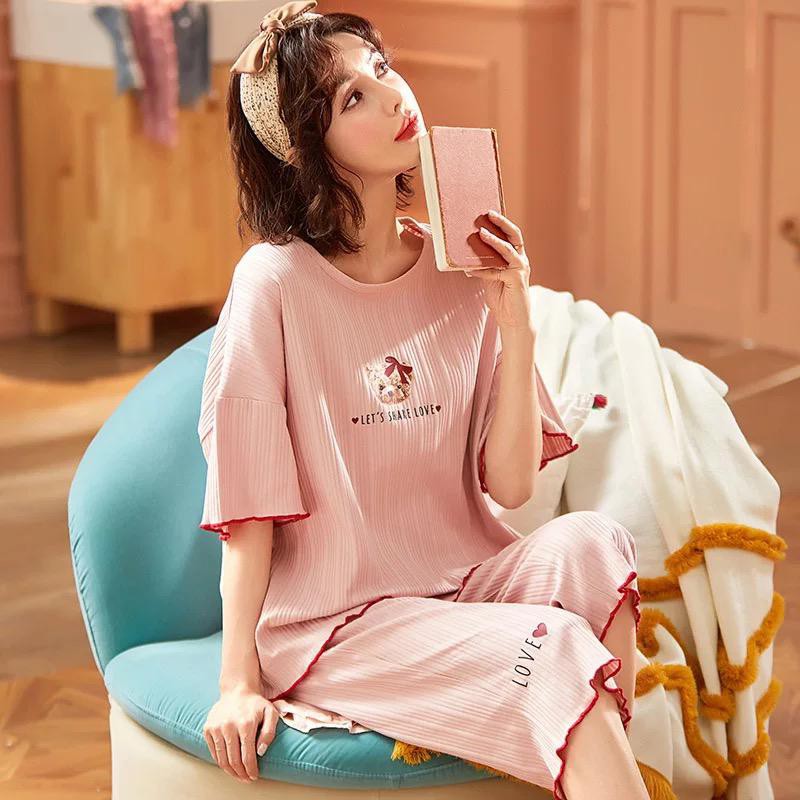 Baju Tidur Piyama Set/Piyama Wanita Import/Baju Piyama Cantik/Woman Sleep Wear-7