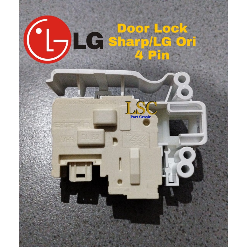 Door Lock Switch Mesin Cuci Sharp / LG Front Loading LG 4 Pin Original
