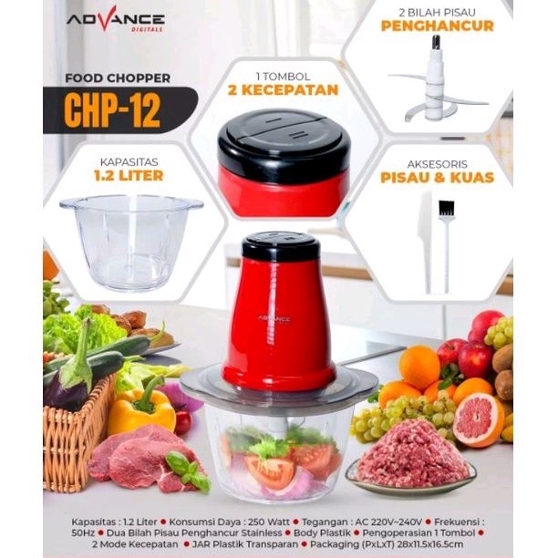 Advance Food Chopper 1.2 Liter / Penggiling Serbaguna CHP-12