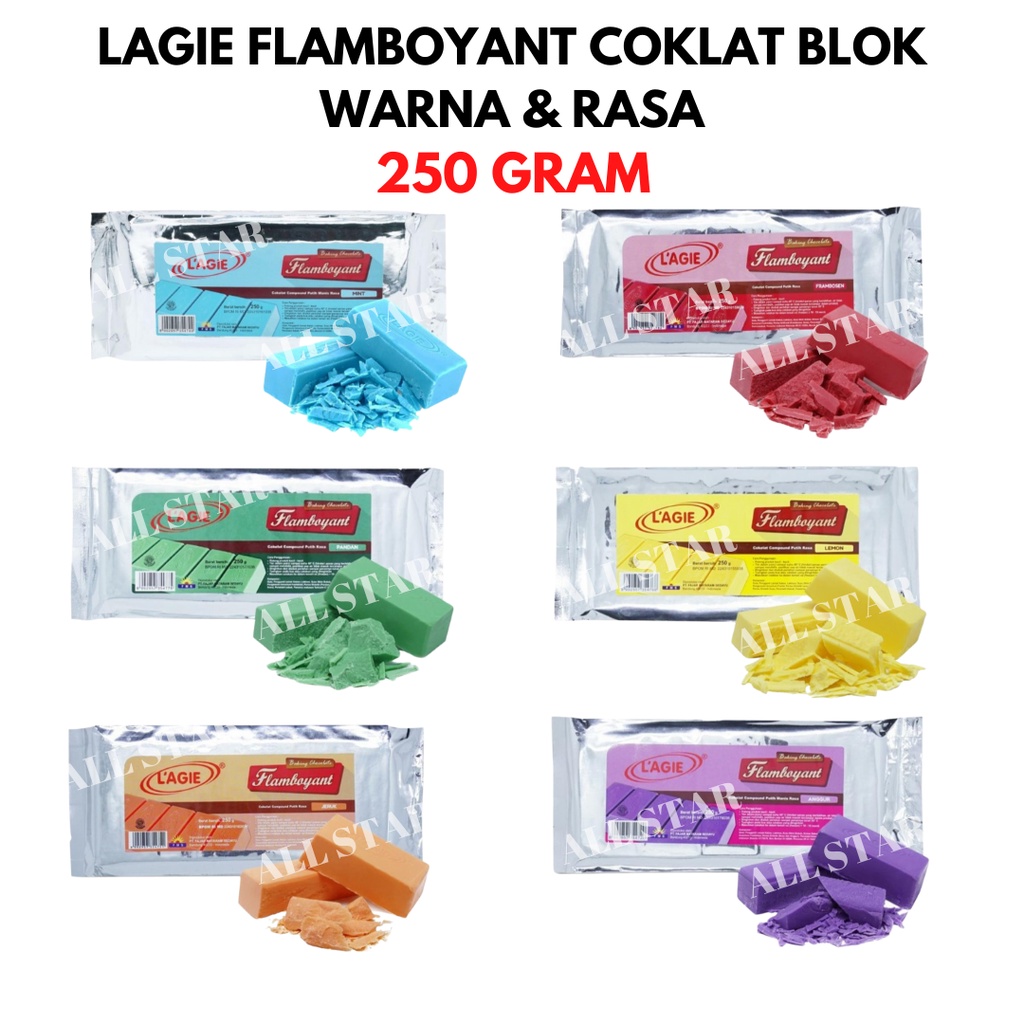 

Lagie Flamboyant Coklat Blok Varian Rasa 250gr - Cokelat Batang Warna Balok