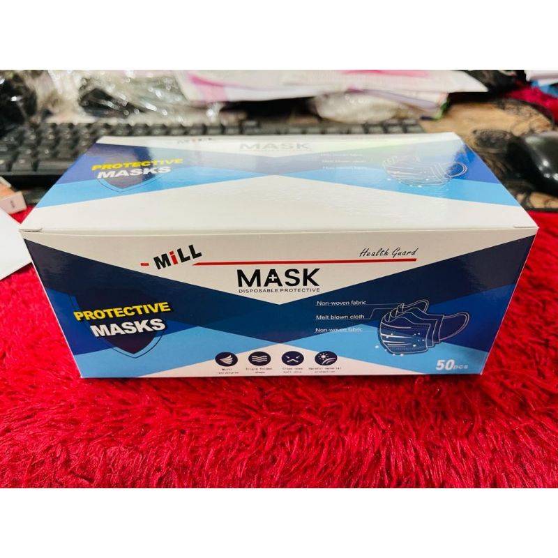 Medan Termurah (Box isi 50) Best seller Masker hijab Facemask 3 ply headloop anti debu