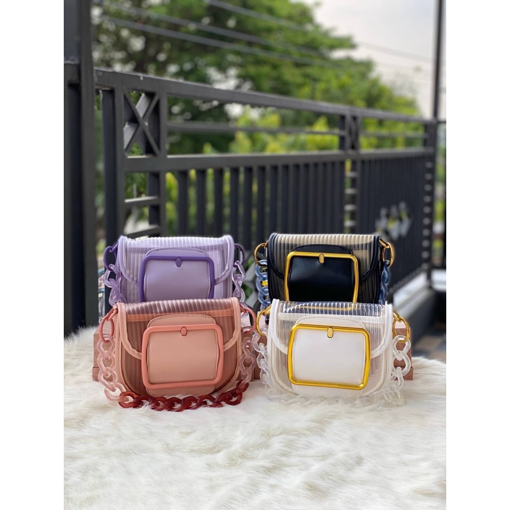 C1094 CK Acrylic Chain Handle Crossbody Bag