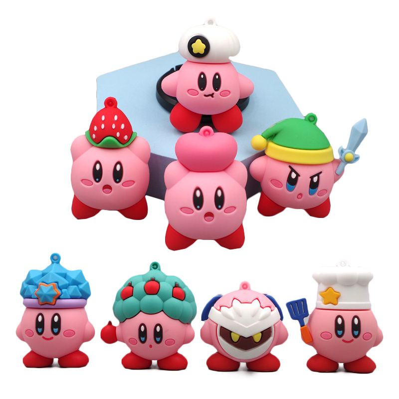 5cm Kirby Anime Games Cute Cartoon Pink Kirby Waddle Dee Doo Collect Mini Toys Dolls