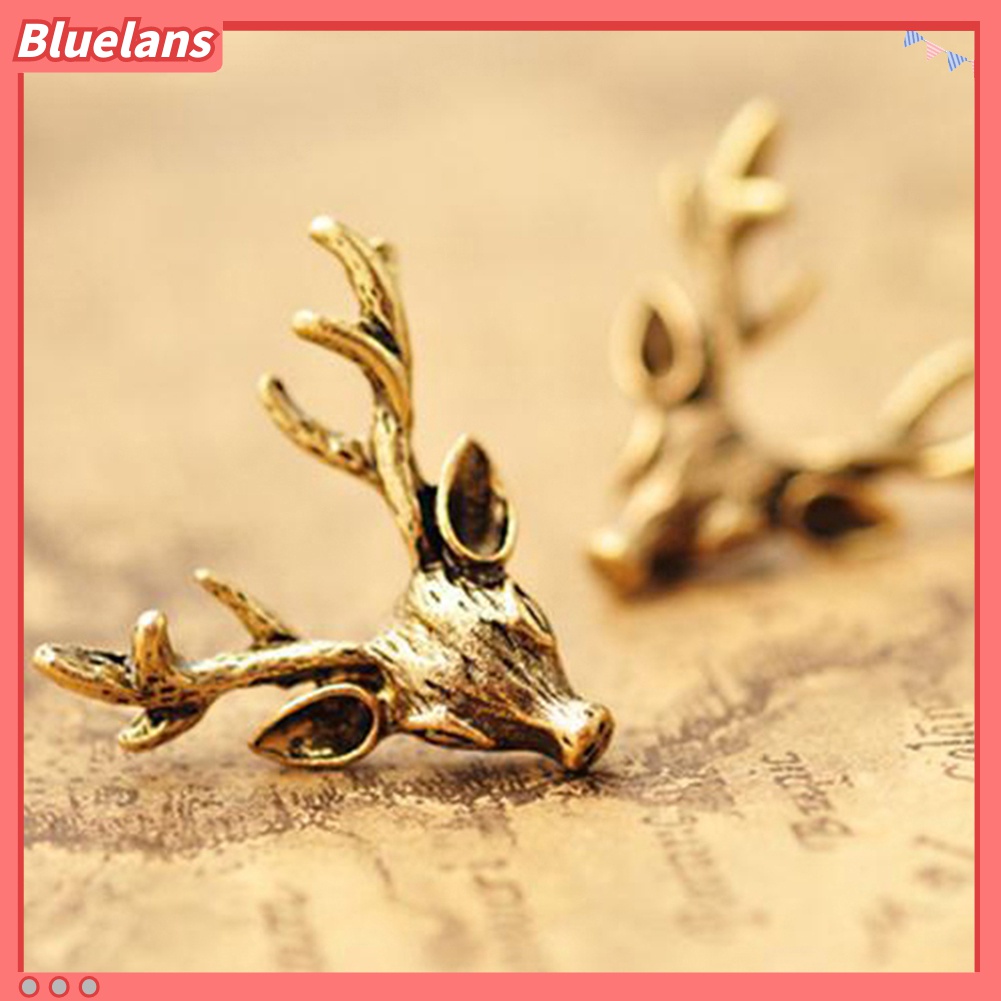 Bluelans Anting Stud Bentuk Rusa Gaya Punk Hip-Hop Retro Untuk Wanita