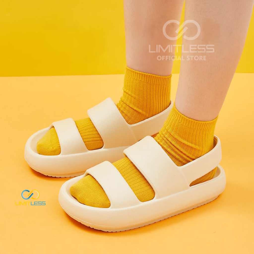 Sandal Gunung Wanita Lalisa Limitless Sandal Wanita Tali Belakang Sendal Cewek Wedges Korean Style