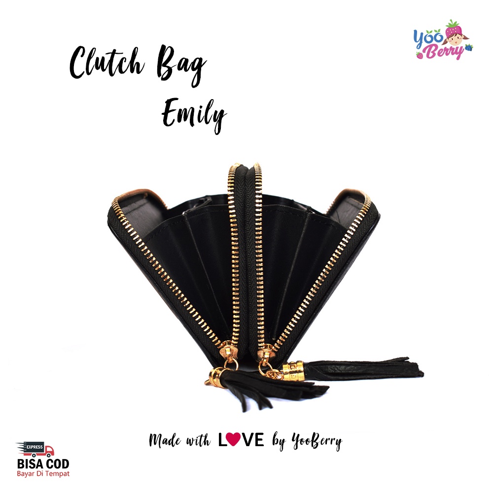 YooBerry Tas Clutch Bag Pesta Wanita Emily Dompet Impor Model Korea Berry Mart