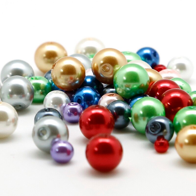 30pcs/Lot 8mm Pearl Glass Beads Spacer Loose Beads for Women Making Jewelry Findings perles pour la fabrication de bijoux