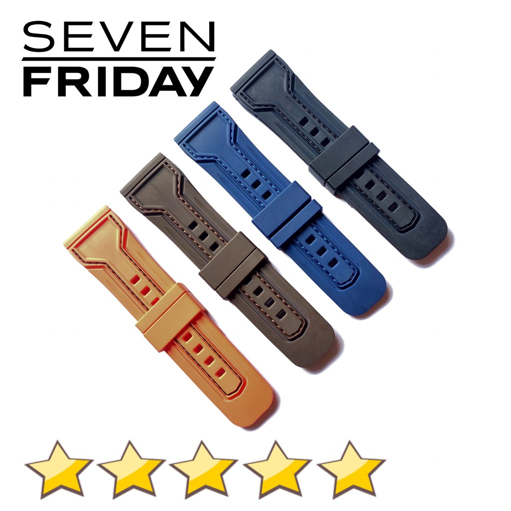 STRAP TALI JAM TANGAN  SF SEVEN FRIDAY RUBBER 28MM.