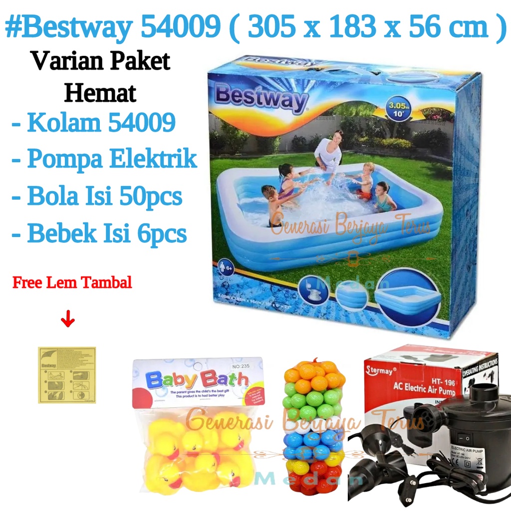 KOLAM BESTWAY JUMBO/KOLAM BESTWAY 3M/KOLAM ANAK/BESTWAY 3METER