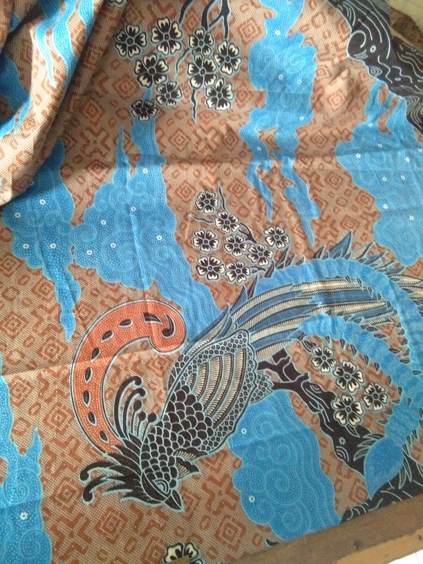 Kain Batik Solo (alusan Limited Stock) Motif Manuk Nangkring Warna Biru Langit Muda