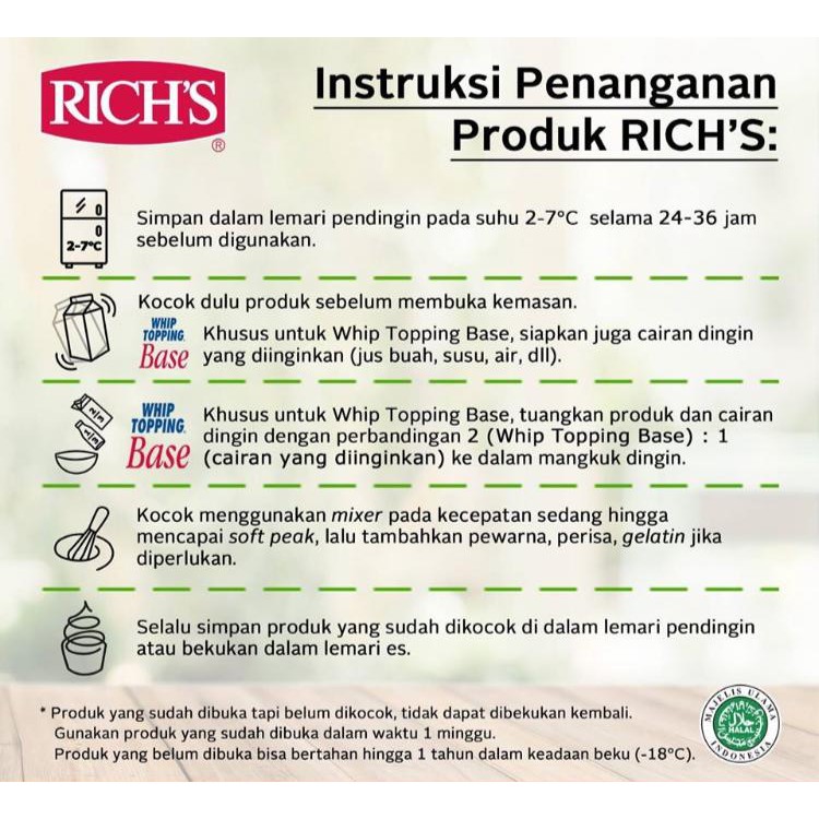 Rich’s Gold Label - Rich Gold Label Whipping Cream 907gram - Wipping Cream RG Gosend/Grab Only!!!