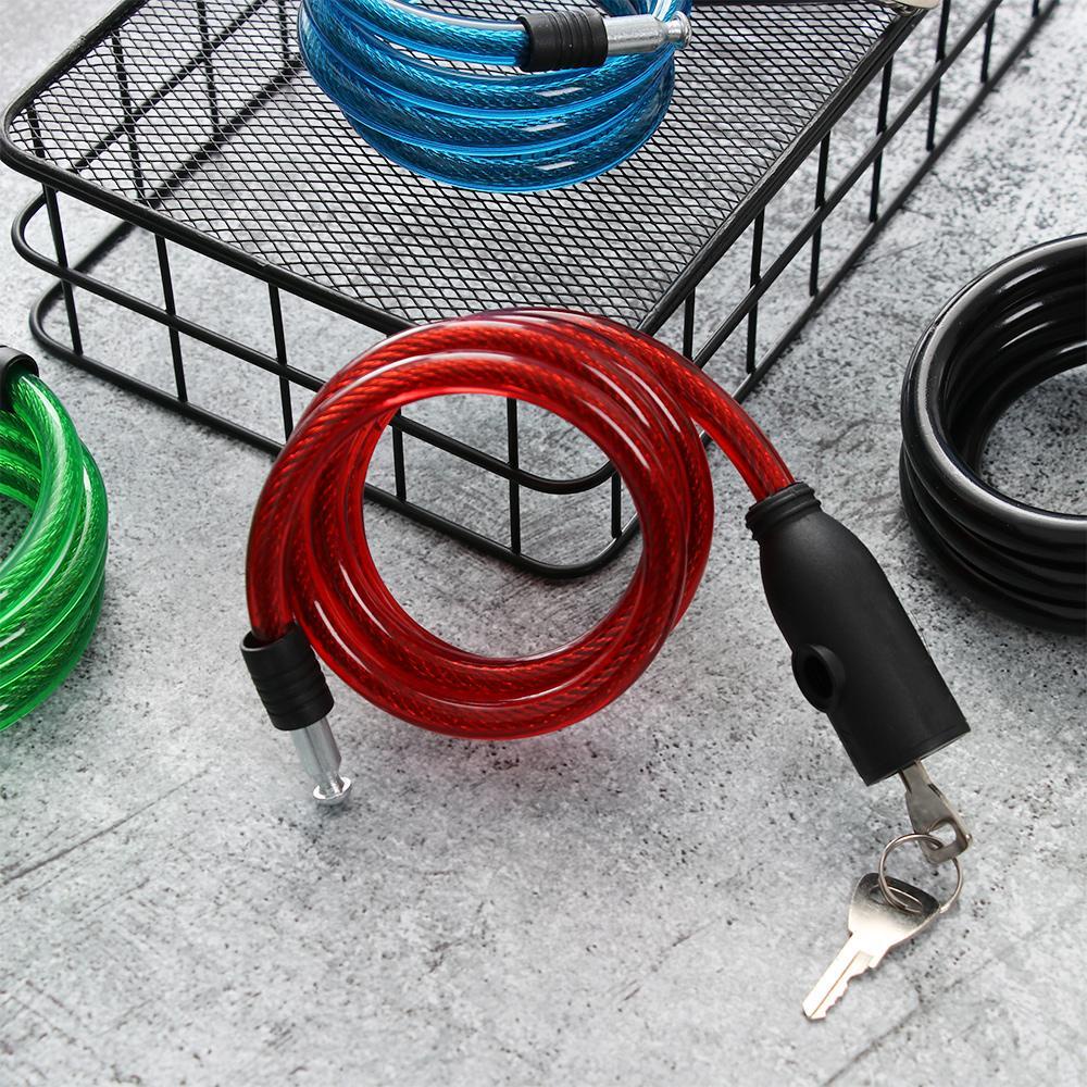 Populer Kabel Spiral Baja Riding Cycling Cable Kunci Sepeda Anti Maling Dengan 2kunci