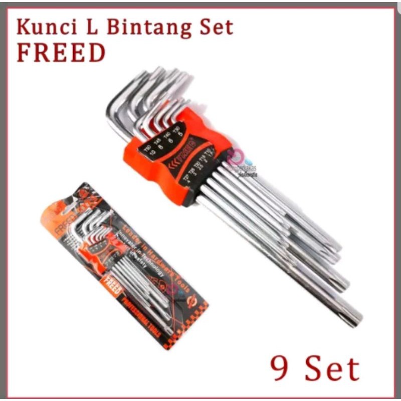 Kunci L Bintang Panjang Set 9 pcs Freed