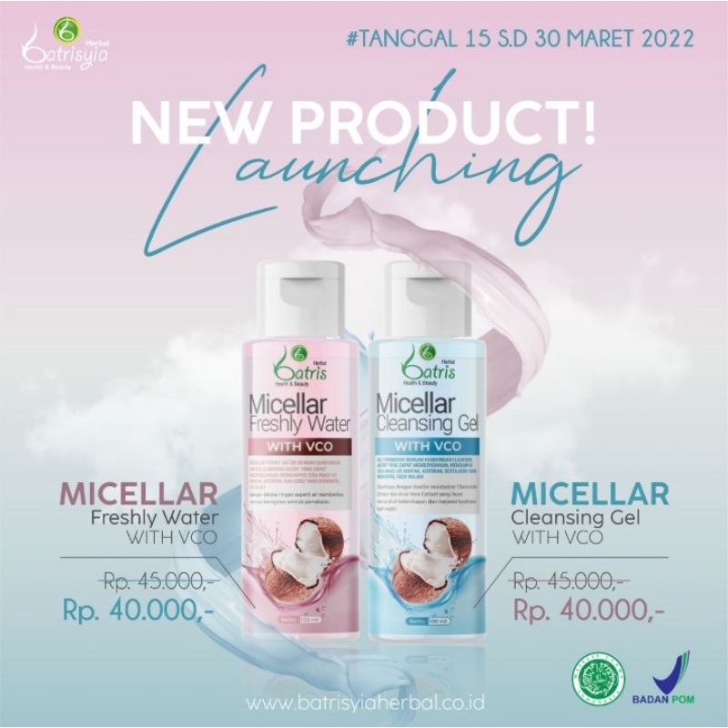 micellar face milk cleanser gel freshly water susu pembersih wajah batrisyia herbal