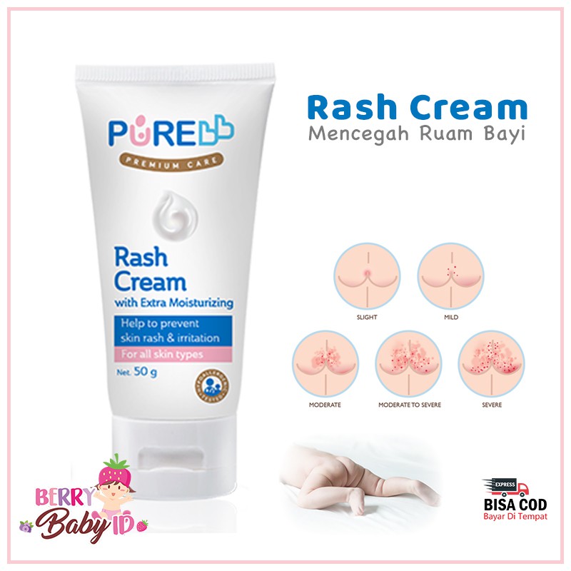 PureBB Rash Cream Bayi Ruam Susu Popok Iritasi ASI Keringat Pure BB Berry Mart