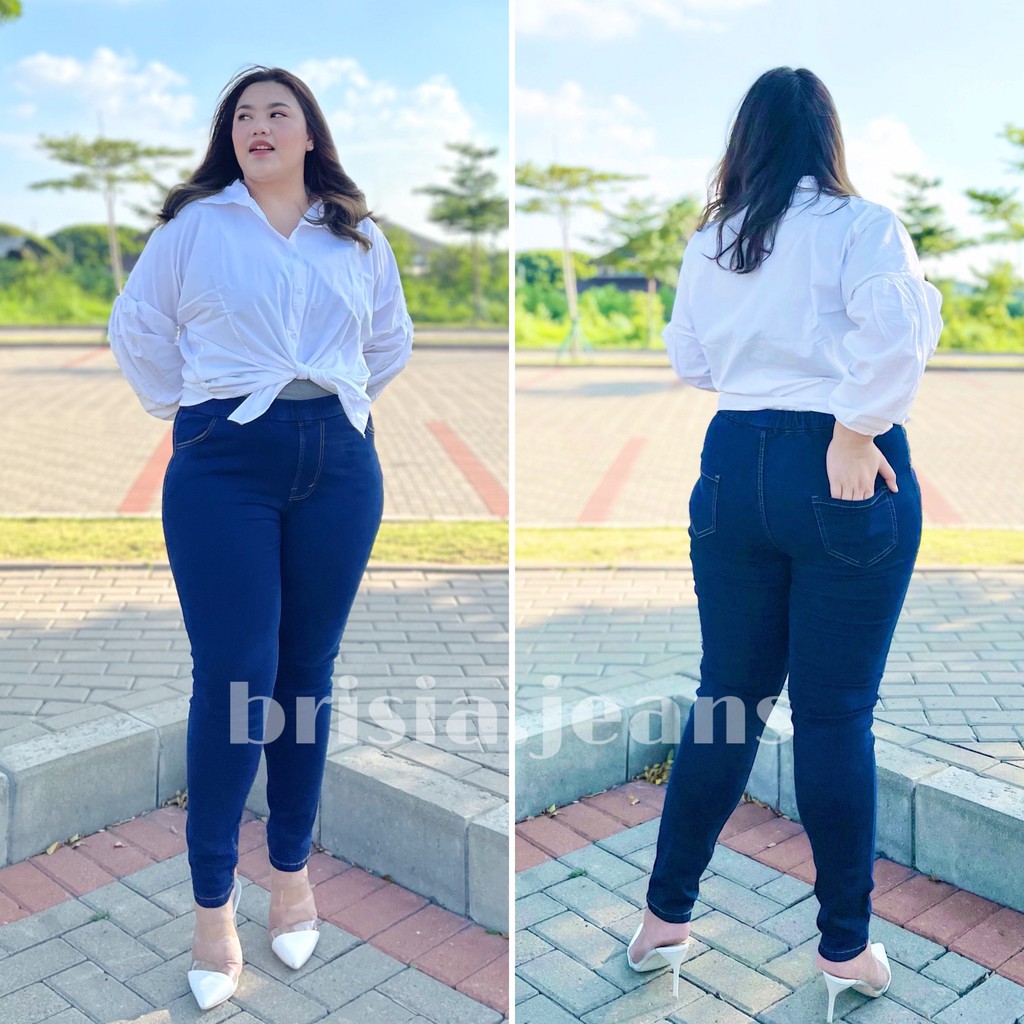 [SIZE 28-42] LEONY Legging Jeans - Navy / Bigsize Legging Jeans