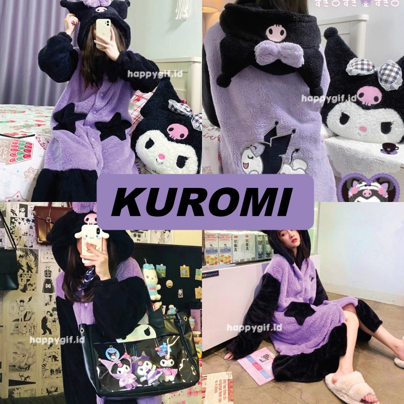 KUROMI DASTER ONESIE BAJU TIDUR KOSTUM PIYAMA KIGURUMI