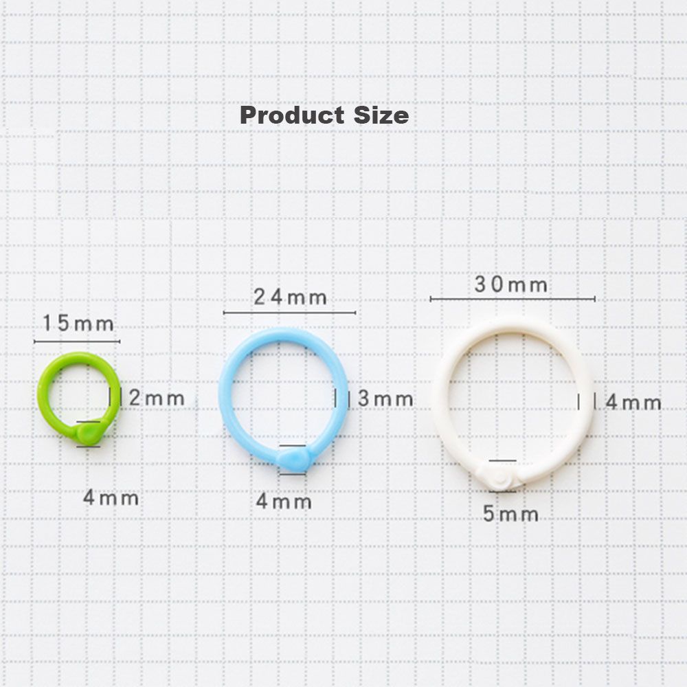 ROW Calendar Easy Ring Circle Scrapbook Clips Loose Leaf Ring Notebook Craft Album Keychain Hinged Binder