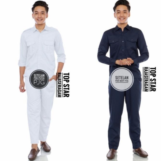 Setelan PDH PDL Kemeja Celana Kerja Dinas Lapangan Net Tv Kantor Drill HEMAT