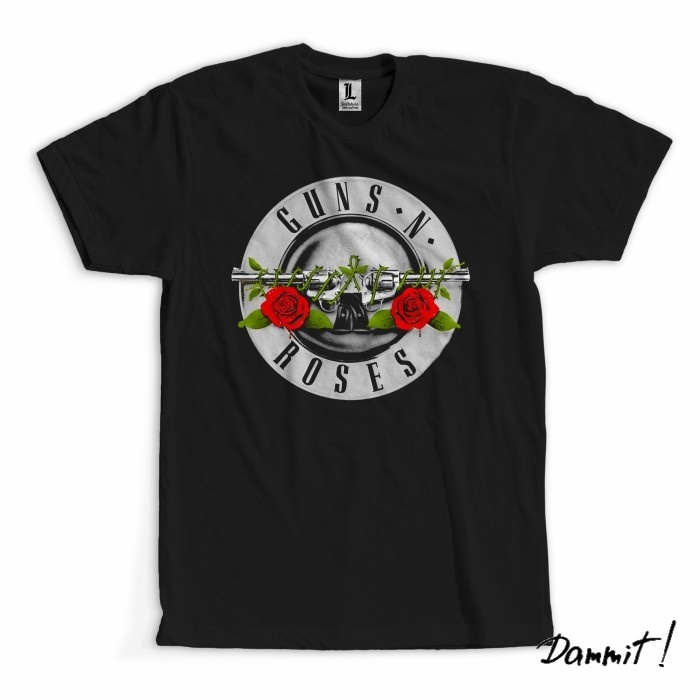 KAOS BAND GUNS N ROSES - KAOS BAND PREMIUM - HITAM - S, M, L, XL, XXL.
