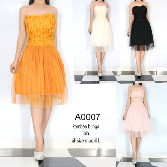 YKsale 0007 sale stock  kemben dress pesta import wanita kondangan orange peach cream hitam