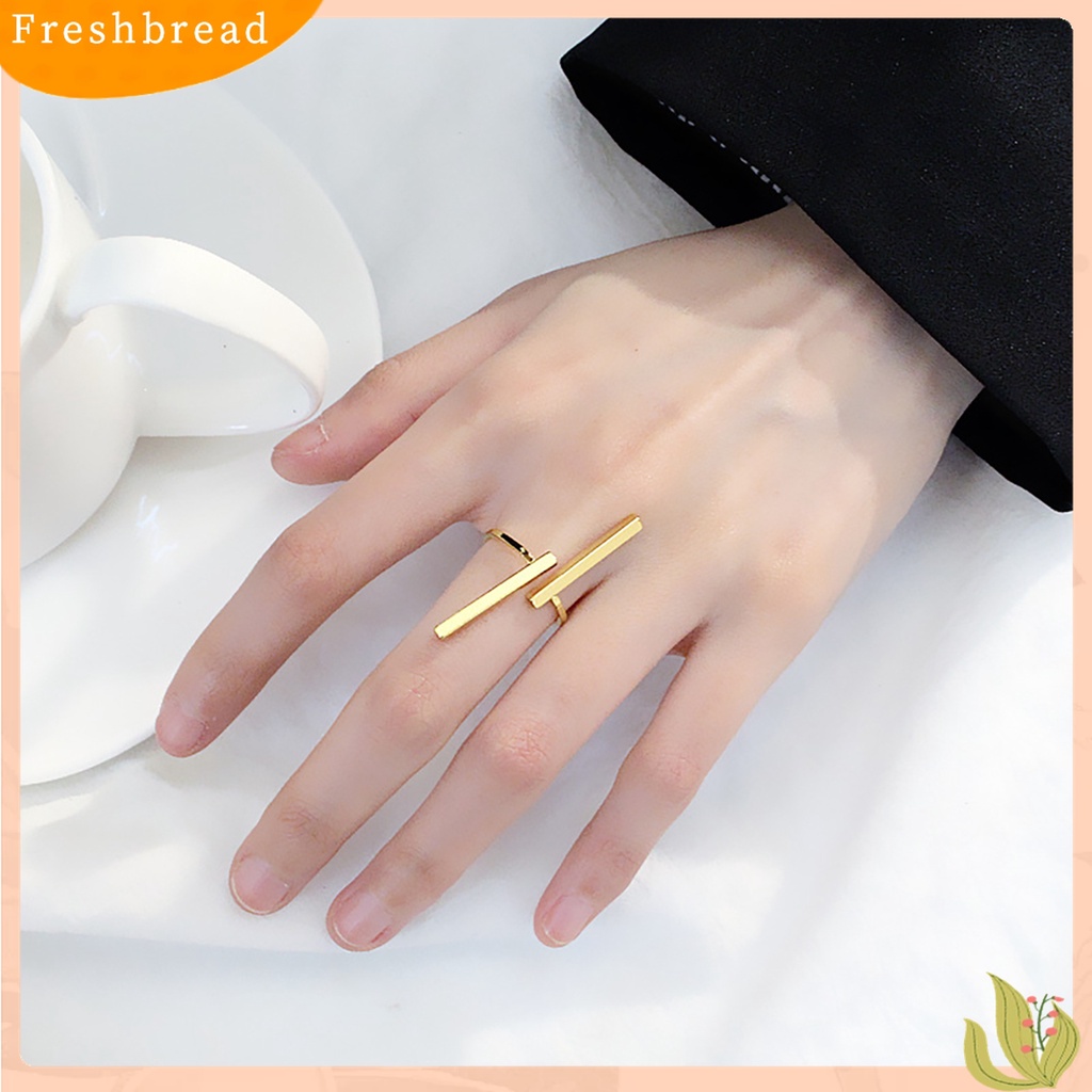 [Fresh] Cincin Terbuka Model Geometri Bar Adjustable untuk Pria / Wanita