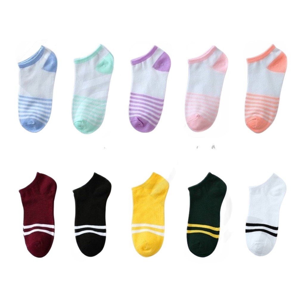 FYGALERYSURABAYA Kaos Kaki Ankle Polos Wanita Kaos Kaki Pendek Korea  Short Socks