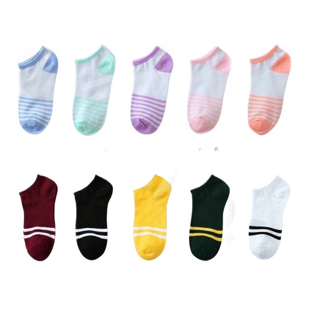 MOGYMOGY Kaos Kaki Ankle Polos Wanita KaosKaki Pendek Korea  Short Socks