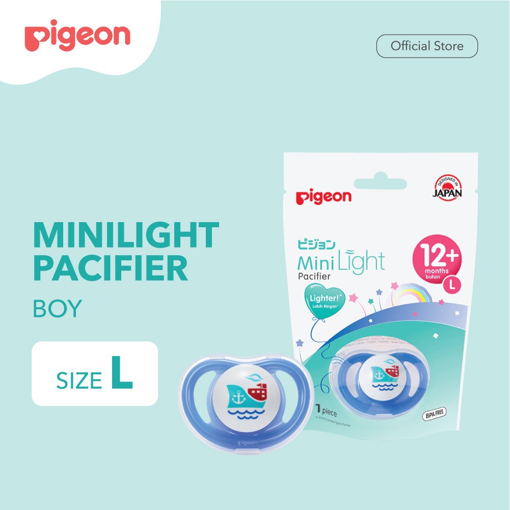 Pigeon Minilight Pacifier Empeng Bayi Size S M L Untuk 0M -12M+