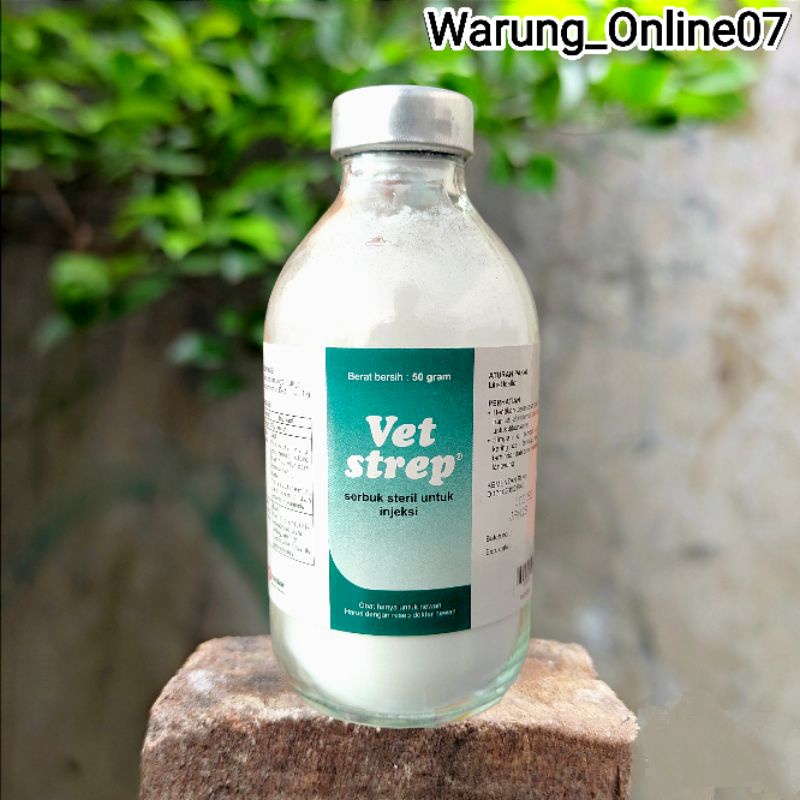 Vet Strep 50 gram Obat CRD Kolera Obat Suntik Untuk Ayam Sakit Snot Ngorok CDR Berak Hijau Ngorok Ko