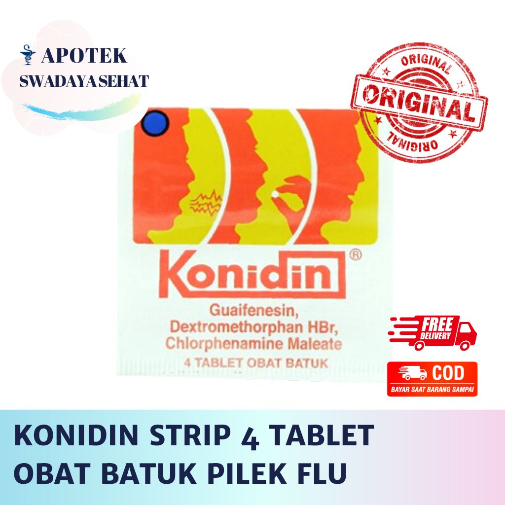 KONIDIN STRIP - Obat Batuk Pilek Flu Alergi 4 Tablet
