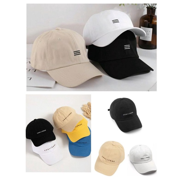 topi baseball garis tiga  challenge kualitas premium  topi kpop drakor kekinian topi yours