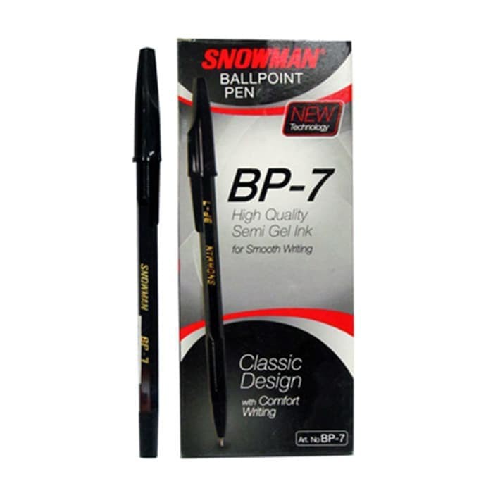 

Pulpen Snowman BP-7 Semi Gel Warna Biru Hitam Merah