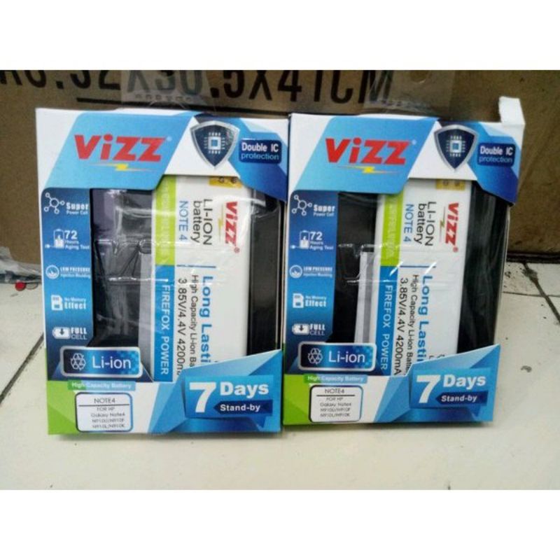 Battery Batre Baterai Vizz Samsung Note4 N9100 Note 4 Double Power Ori